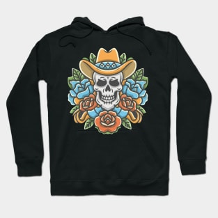 Cowboy Skull Floral tattoo Hoodie